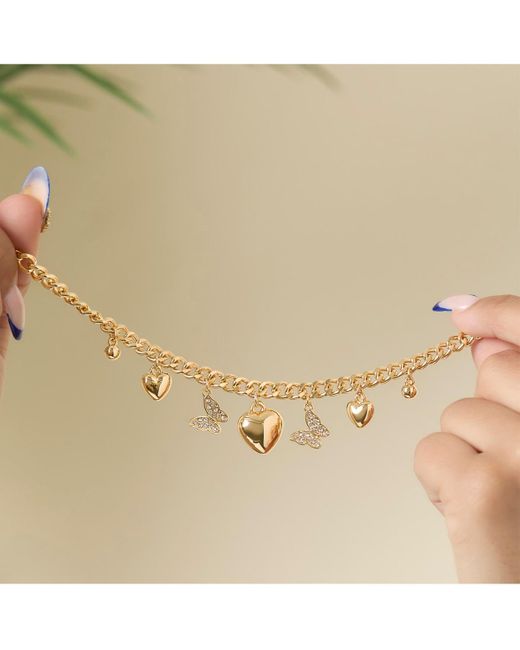 Jessica Simpson Metallic Heart & Butterfly -tone Bracelet