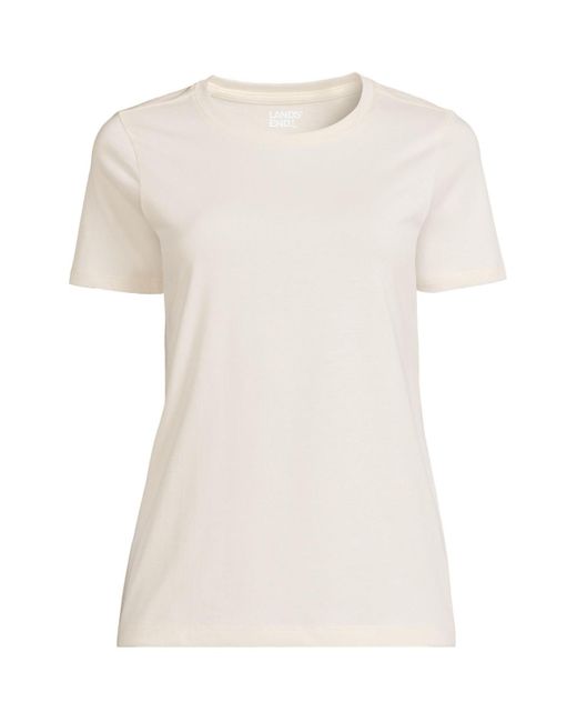 Lands' End White Relaxed Supima Cotton T-shirt