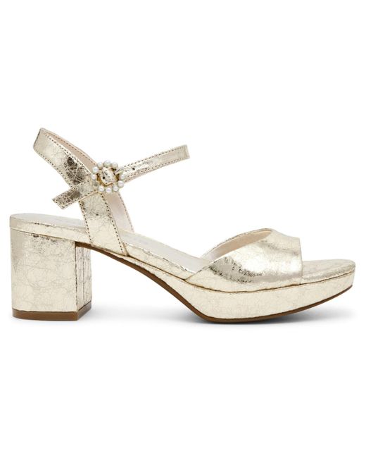 Anne Klein Metallic Piper Platform Block Heel Dress Sandals