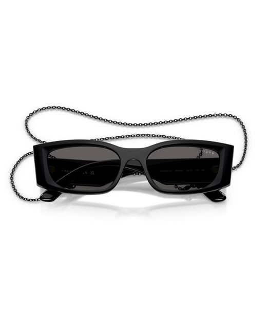 Vogue Eyewear Black Rectangle Sunglasses