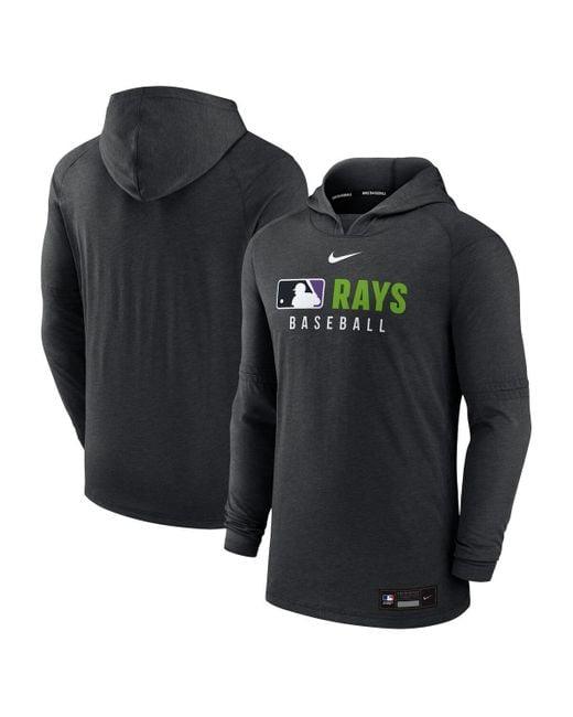 Nike Black Tampa Bay Rays Authentic Collection Tri-blend Performance Pullover Hoodie for men