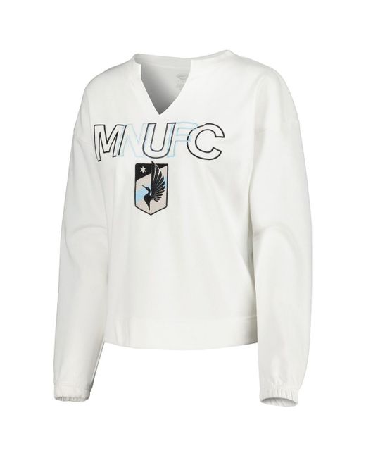 Concepts Sport White Minnesota United Fc Sunray Notch Neck Long Sleeve T-shirt