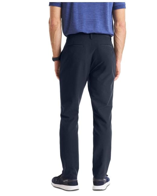 Nautica Blue Signature Slim-fit Flat-front Performance Pants for men