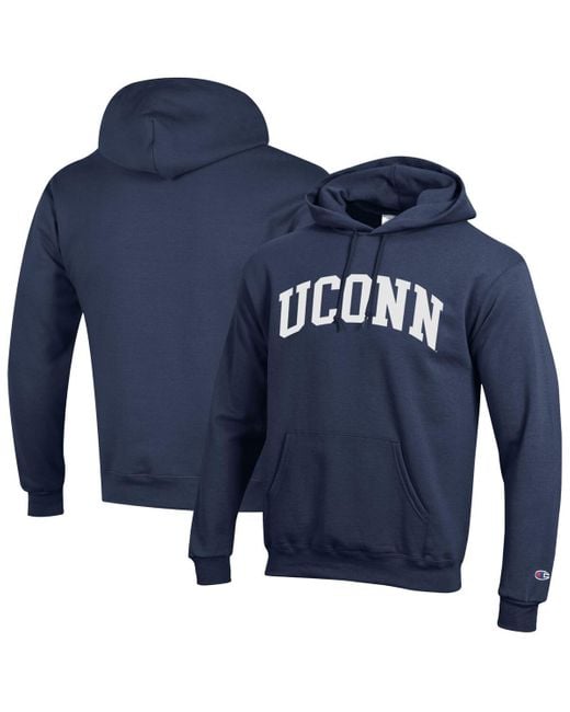 Champion Blue Uconn Huskies Basic Arch Fleece Pullover Hoodie for men