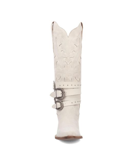 Dingo White Buck Wild Suede Leather Boot