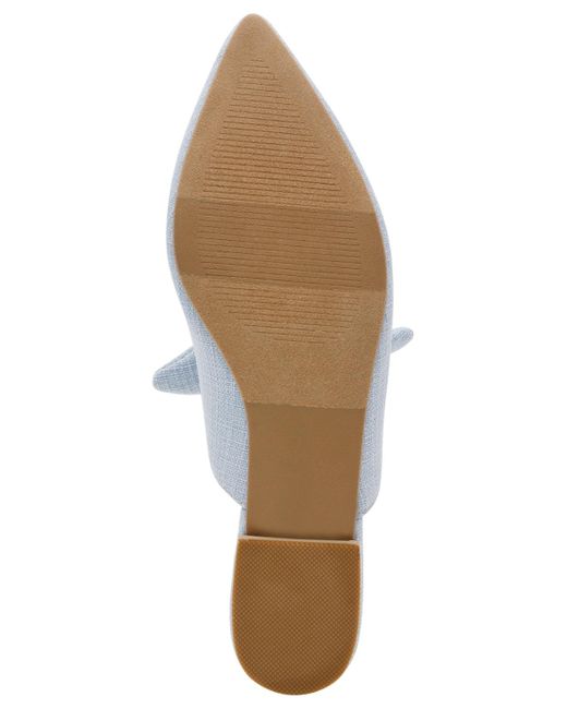 Dolce Vita White Christian Bow Knot Mule Slide Flats