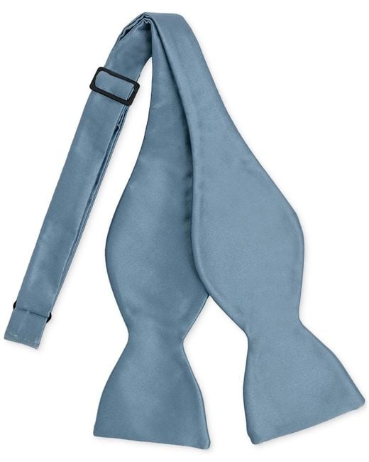 Con.struct Blue Satin Self-tie Bow Tie for men