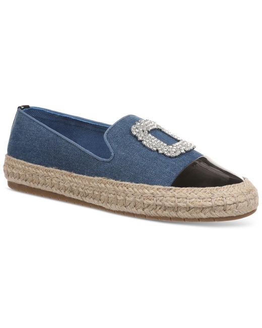 On 34th Blue Jaylee Embellished Slip-on Espadrille Flats