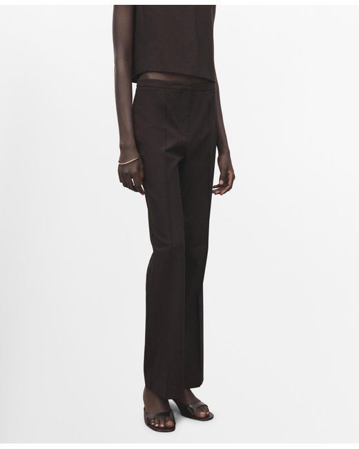 Mango Gray Low-rise Flared Pants