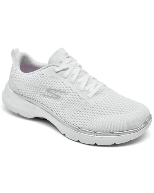Skechers Lace Gowalk 6 - Bold Vision Wide Width Walking Sneakers From  Finish Line in White | Lyst