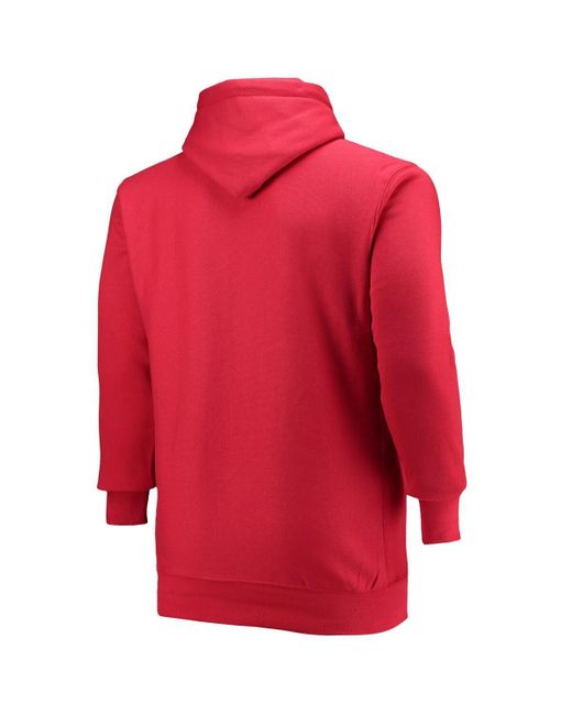 Champion Red Georgia Bulldogs Big And Tall Reverse Weave Fleece Pullover Hoodie Sweatshirt for men