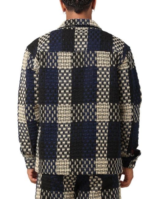 Xxiii Black Textured Weave Jacket for men
