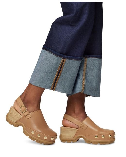 Sorel Brown Roamn Studded Slip On Clogs