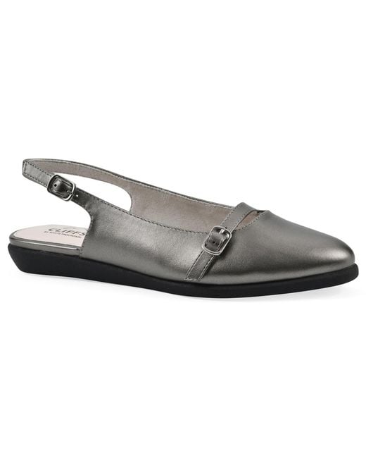 White Mountain Metallic Miloni Slingback Flat