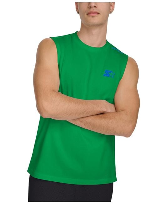 Starter Green Regular-fit Logo Graphic Sleeveless T-shirt for men
