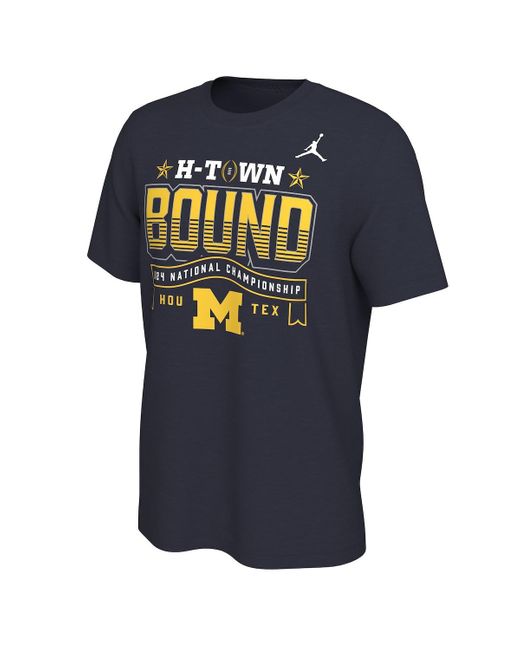 Nike Blue Michigan Wolverines College Football Playoff 2024 National Championship Game T-shirt for men