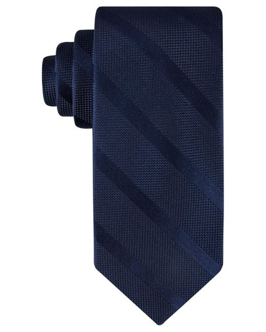 Tommy Hilfiger Blue Solid Textured Stripe Tie for men