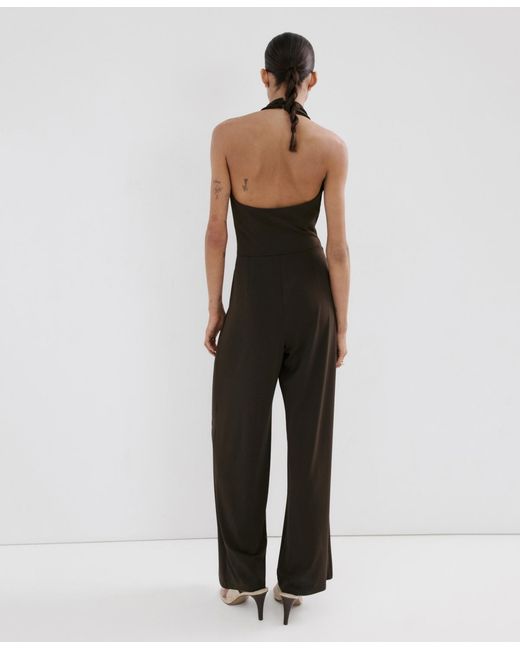 Mango Black Bow Wrap Jumpsuit
