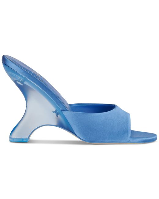 Jeffrey Campbell Blue Mew-2 Sculpted Vinyl Wedge Sandals