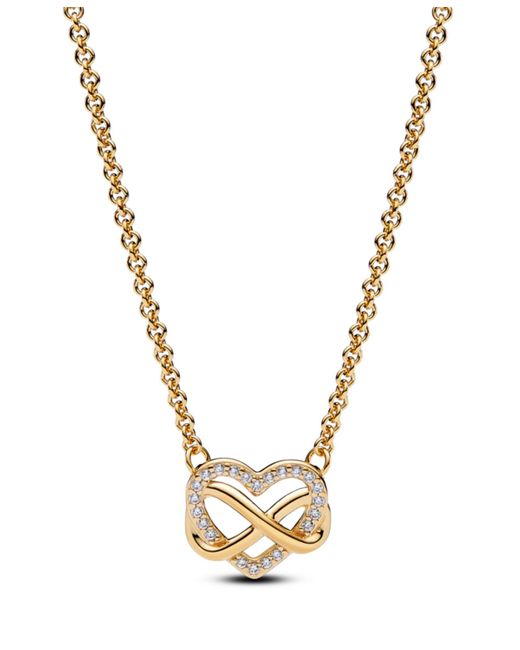Pandora Metallic Sparkling Infinity Heart Collier Necklace