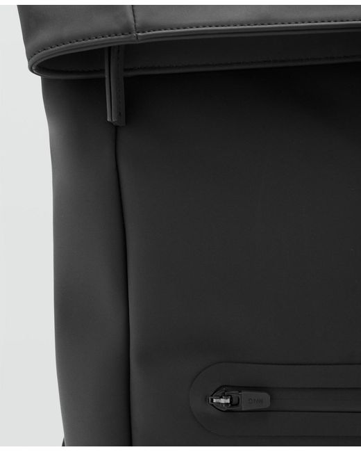Mango Black Flap Closure Rubberized Backpack for men