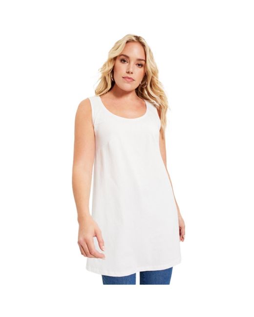 June + Vie White June + Vie Plus Size June + Vie Scoopneck One + Only Tunic Tank