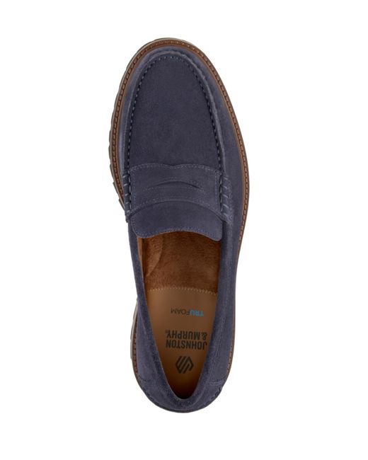 Johnston & Murphy Collier Penny Slip-on Loafers in Blue for  display picture 3