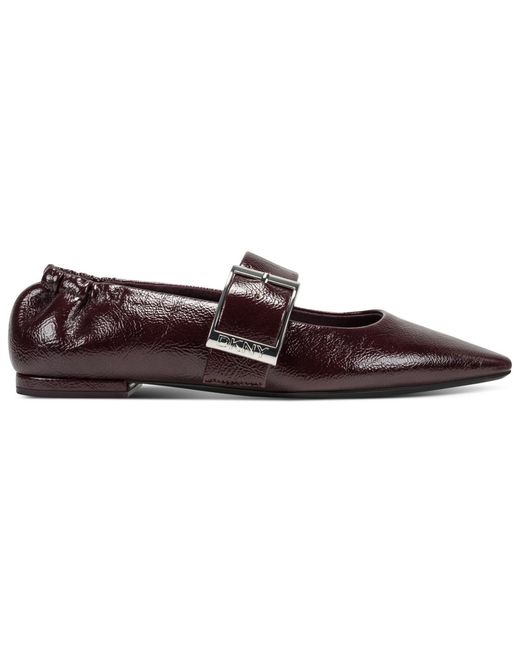 DKNY Brown Cormic Pointed Toe Buckle Flats