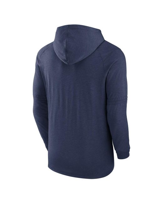 Nike Toronto Blue Jays Authentic Collection Tri-blend Performance Pullover Hoodie for men