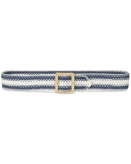 Lauren by Ralph Lauren Blue Striped Woven Wide Belt