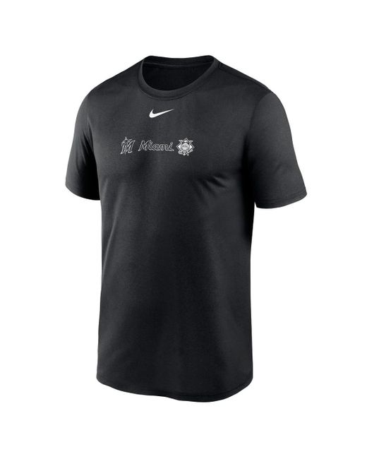 Nike Black Miami Marlins Fashion Over Shoulder Logo Legend T-shirt for men