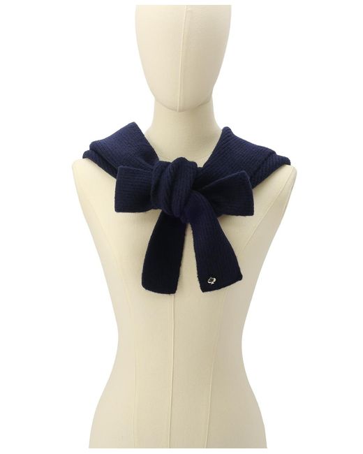 Kate Spade Blue Knit Triangle Scarf