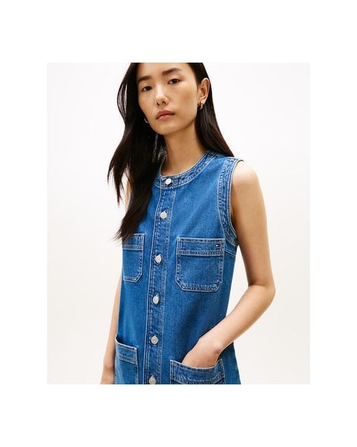 tommy hilfiger women denim dress Tommy Hilfiger Women's V-Neck Denim Midi Dress