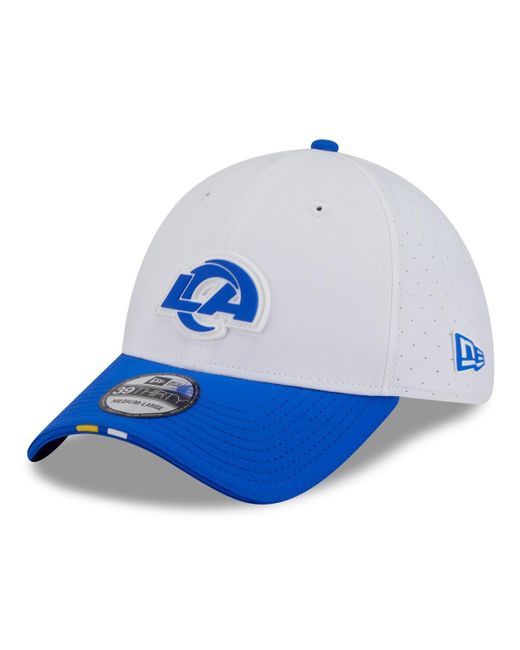 KTZ Blue White/royal Los Angeles Rams 2025 Nfl Training Camp 39thirty Flex Hat for men