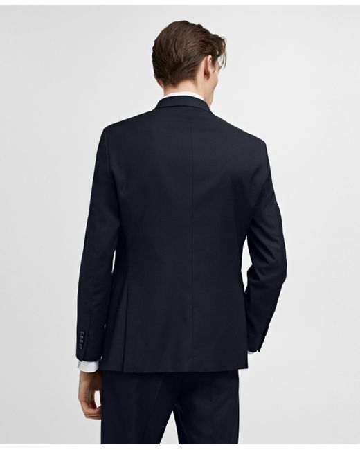 Mango Blue Slim Fit Double-breasted Suit Blazer for men