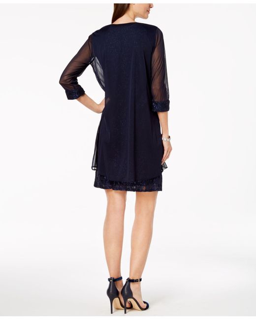R & M Richards Embellished Lace Sheath Dress & Jacket in Navy (Blue) - Lyst