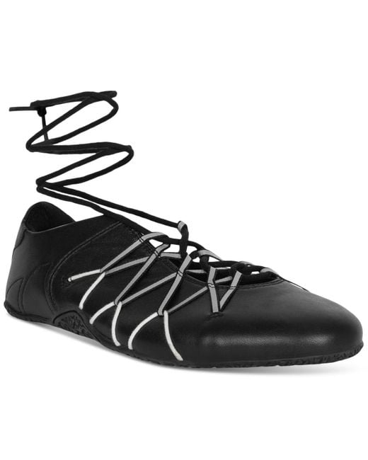 Jeffrey Campbell Women's Black Regimen Lace-up Ballet Sneakers