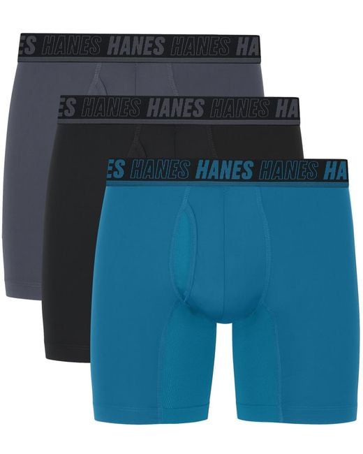 Hanes Blue Performance Boxer Briefs for men