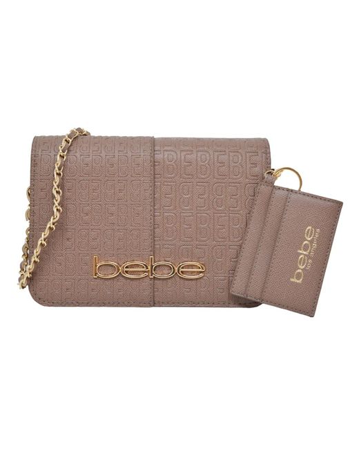 Bebe Brown Ailey Emboss Large Crossbody Bag