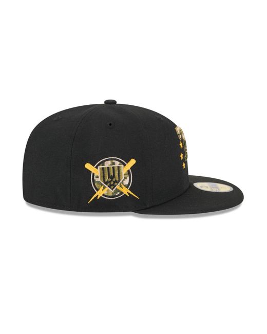 KTZ Black Tampa Bay Rays 2024 Armed Forces Day On-field 59fifty Fitted Hat for men