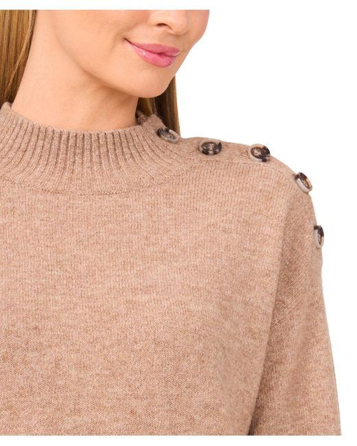 Cece Blue Button Detail Sweater