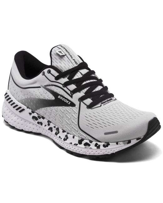 Brooks Black Adrenaline Gts 21 Snow Leopard Running Sneakers From Finish Line