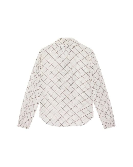 Mint Velvet Natural Checked Bow Blouse