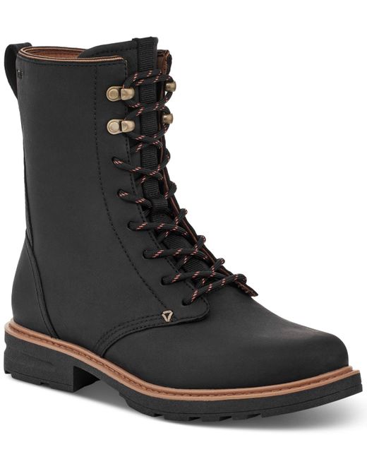 Teva Rowena Laceup Combat Boots in Black Lyst