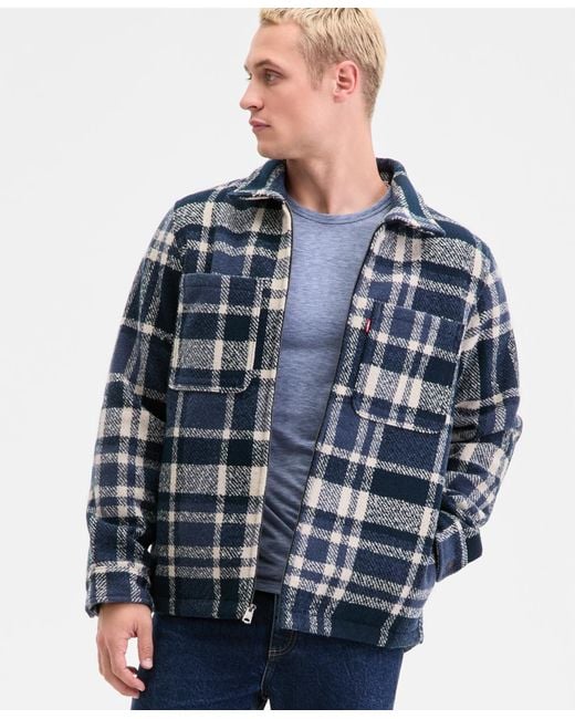 Levi's Blue Plaid Shirt Jacket for men