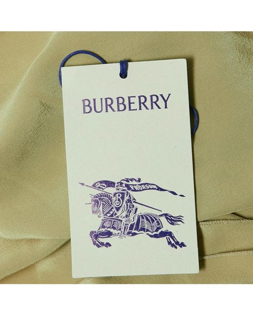 Pre-owned Burberry White Sage Green Stretch Knit Midi Dress