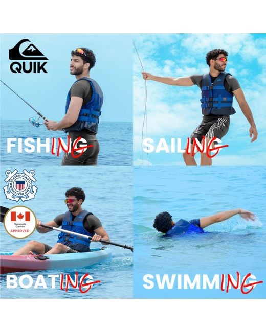 Quiksilver Blue Uscg Approved Life Vest for men