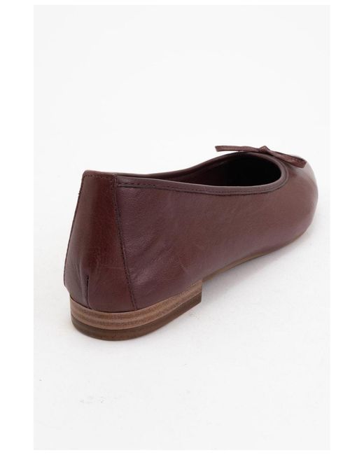 Forever & Always Shoes Brown Ruby Leather Pointed Toe Flats