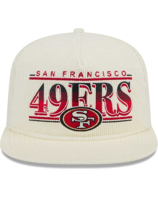 KTZ White San Francisco 49ers Throwback Corduroy Golfer Snapback Hat for men