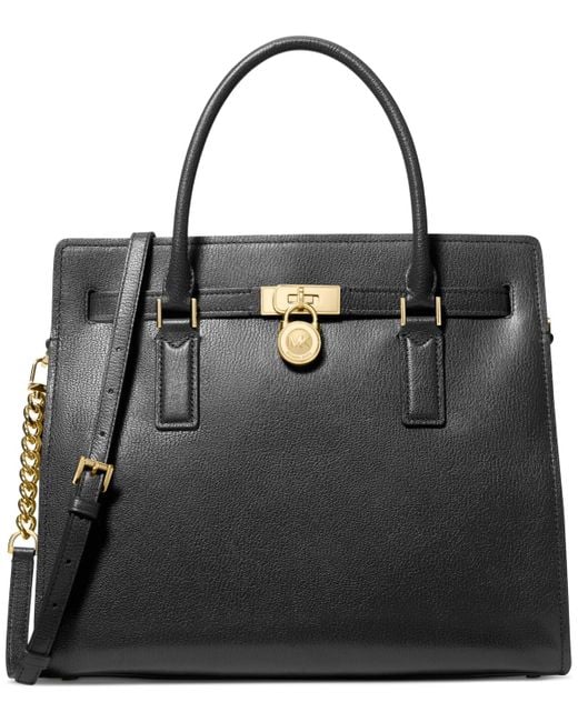 Michael Kors Black Michael Hamilton Moderne Large Leather Satchel